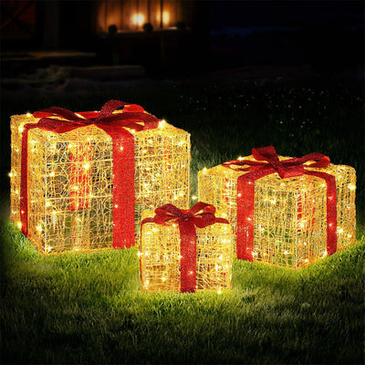 Jingle Jollys Christmas Lights 240 LED Fairy Light Gift Box 3pcs Decorations Payday Deals