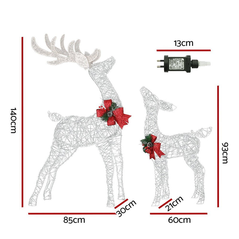 Jingle Jollys Christmas Lights 2pcs Reindeer Set Fairy Light 170 LED Decorations Payday Deals