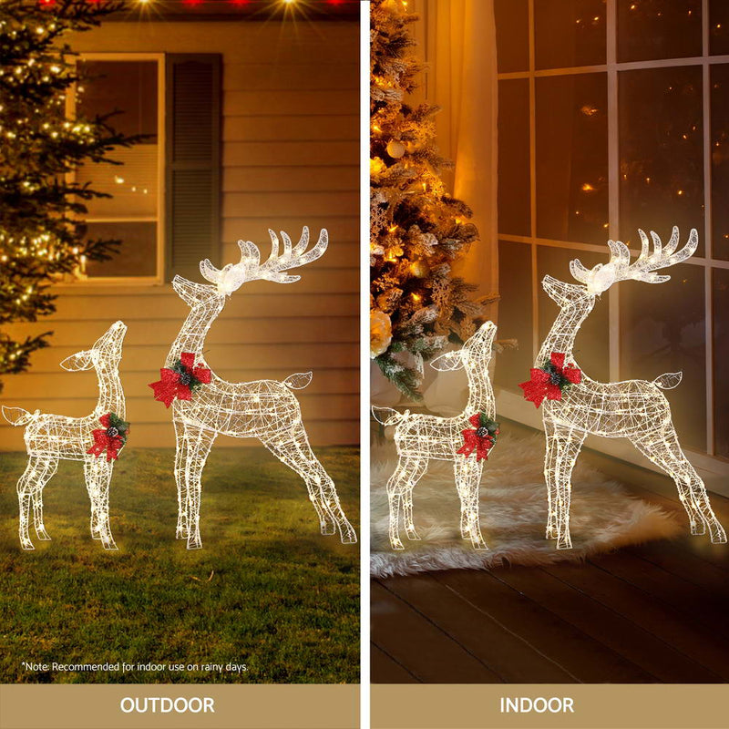 Jingle Jollys Christmas Lights 2pcs Reindeer Set Fairy Light 170 LED Decorations Payday Deals