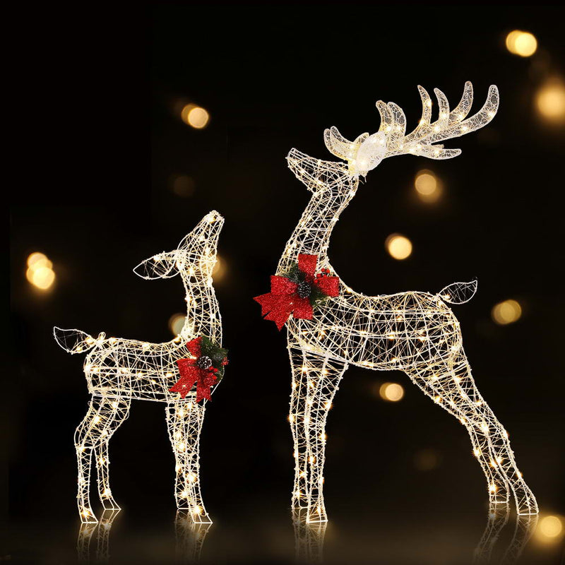 Jingle Jollys Christmas Lights 2pcs Reindeer Set Fairy Light 170 LED Decorations Payday Deals