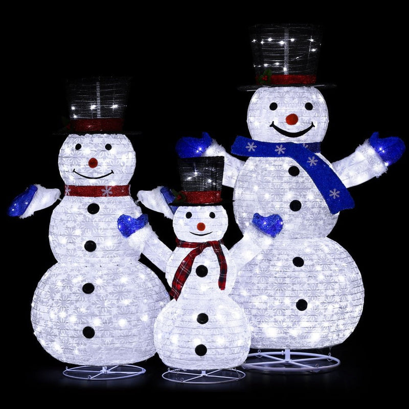 Jingle Jollys Christmas Lights 330 LED Fairy Light 3pcs Snowman Decorations Set Payday Deals