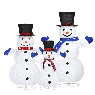 Jingle Jollys Christmas Lights 330 LED Fairy Light 3pcs Snowman Decorations Set Payday Deals