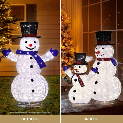 Jingle Jollys Christmas Lights 330 LED Fairy Light 3pcs Snowman Decorations Set Payday Deals