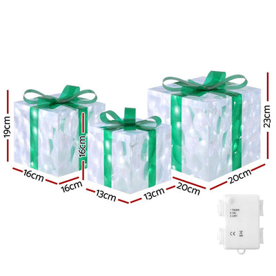 Jingle Jollys Christmas Lights 70 LED Fairy Light Gift Box 3pcs Decorations Set Payday Deals