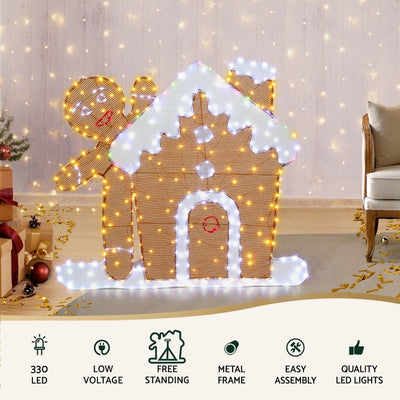 Jingle Jollys Christmas Lights Gingerbread Motif 330 LED Fairy Light Decoration Payday Deals