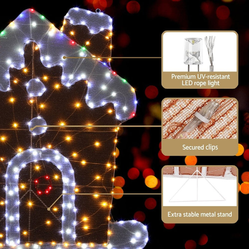 Jingle Jollys Christmas Lights Gingerbread Motif 330 LED Fairy Light Decoration Payday Deals