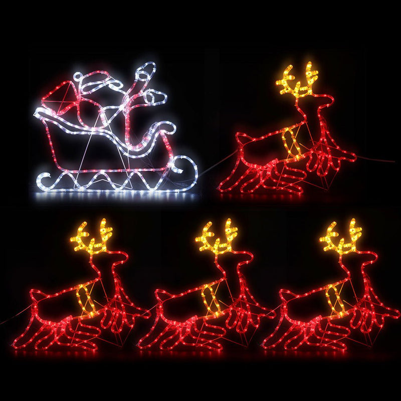 Jingle Jollys Christmas Motif Lights LED Rope Reindeer Waterproof Colourful Xmas Payday Deals