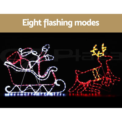 Jingle Jollys Christmas Motif Lights LED Rope Reindeer Waterproof Colourful Xmas Payday Deals