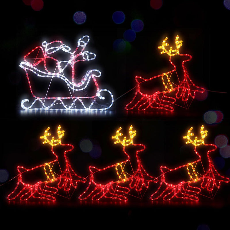 Jingle Jollys Christmas Motif Lights LED Rope Reindeer Waterproof Colourful Xmas Payday Deals