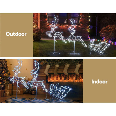 Jingle Jollys Christmas Motif Lights LED Rope Reindeer Waterproof Outdoor Xmas Payday Deals