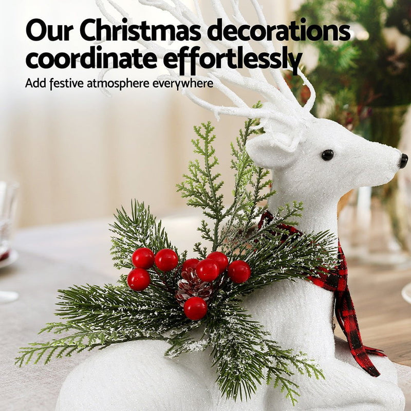 Jingle Jollys Christmas Reindeer 32cm Glitter Deer Ornaments Party Decorations Payday Deals