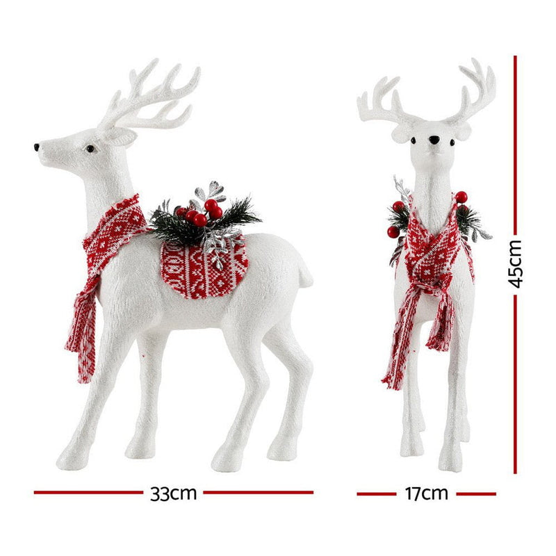 Jingle Jollys Christmas Reindeer 45cm Glitter Deer Ornaments Party Decorations Payday Deals