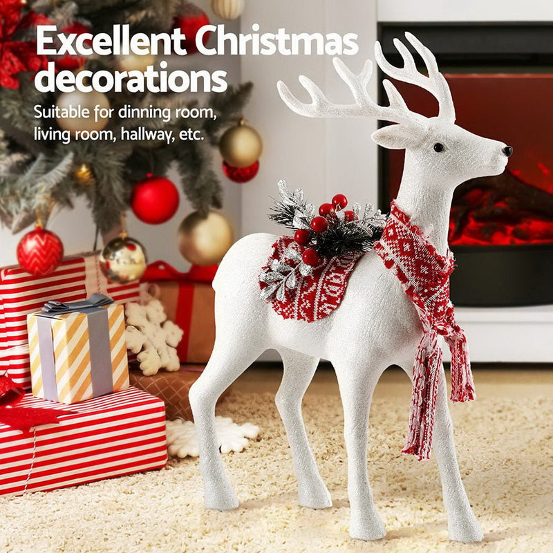 Jingle Jollys Christmas Reindeer 45cm Glitter Deer Ornaments Party Decorations Payday Deals