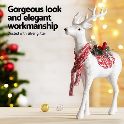 Jingle Jollys Christmas Reindeer 45cm Glitter Deer Ornaments Party Decorations Payday Deals