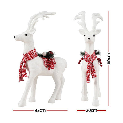 Jingle Jollys Christmas Reindeer 60cm Glitter Deer Ornaments Party Decorations Payday Deals