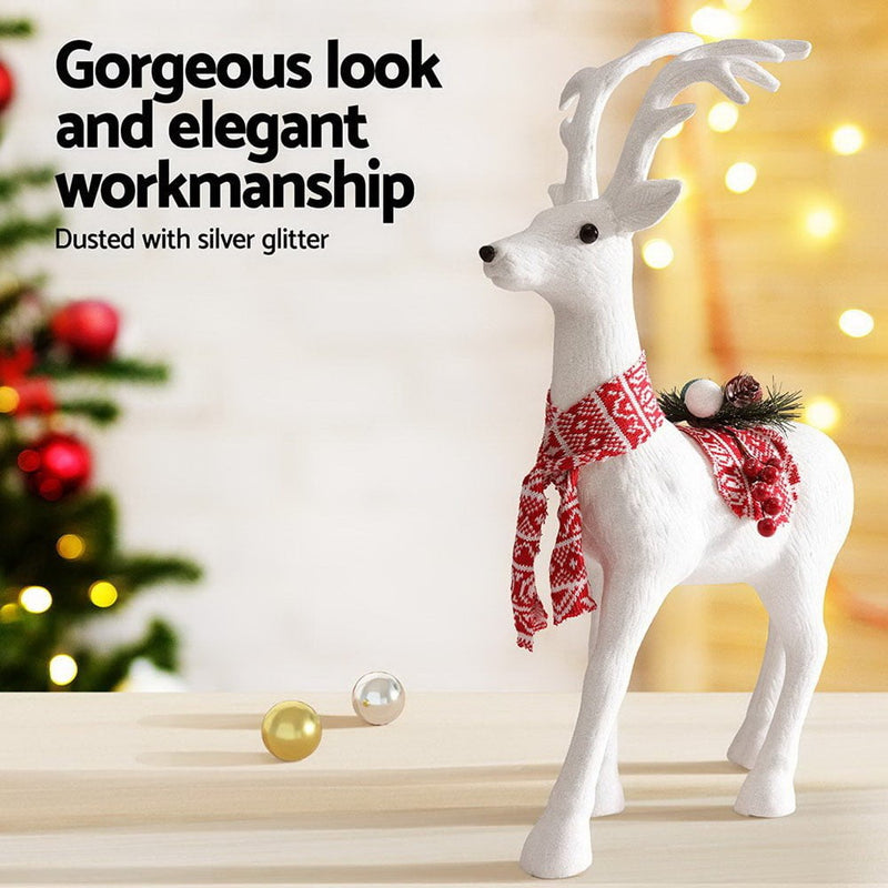 Jingle Jollys Christmas Reindeer 60cm Glitter Deer Ornaments Party Decorations Payday Deals