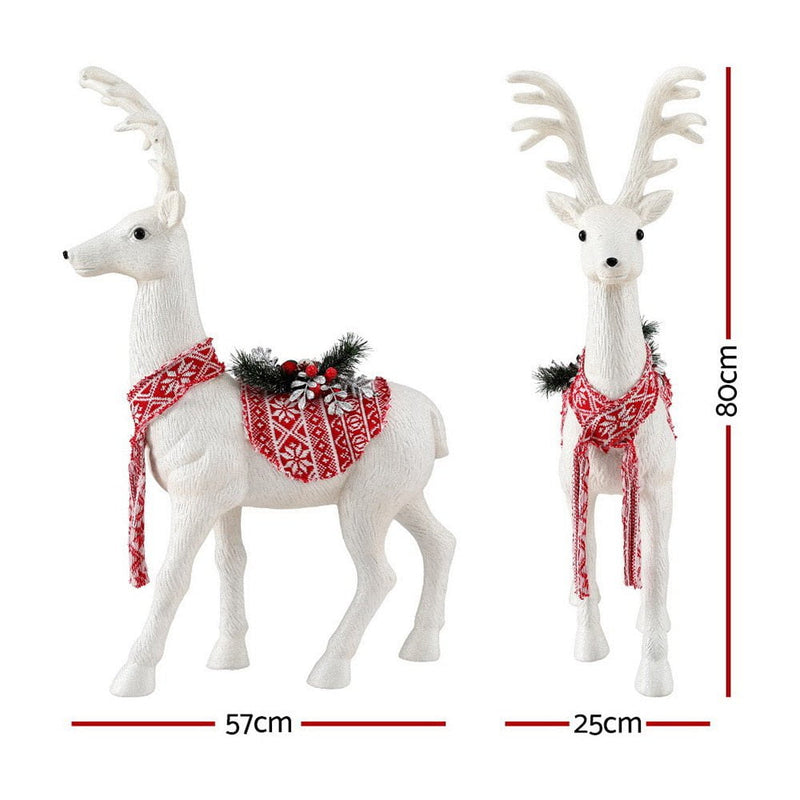 Jingle Jollys Christmas Reindeer 80cm Glitter Deer Ornaments Party Decorations Payday Deals