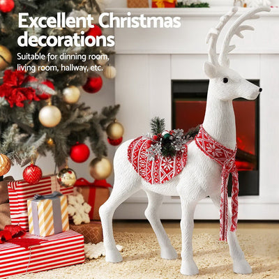 Jingle Jollys Christmas Reindeer 80cm Glitter Deer Ornaments Party Decorations Payday Deals