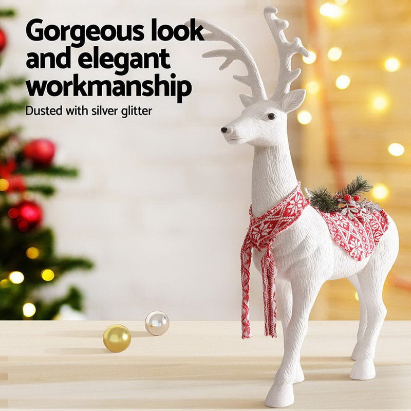 Jingle Jollys Christmas Reindeer 80cm Glitter Deer Ornaments Party Decorations Payday Deals