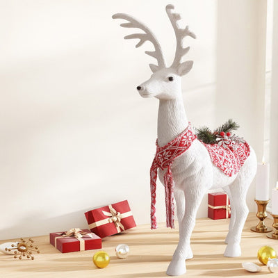 Jingle Jollys Christmas Reindeer 80cm Glitter Deer Ornaments Party Decorations Payday Deals