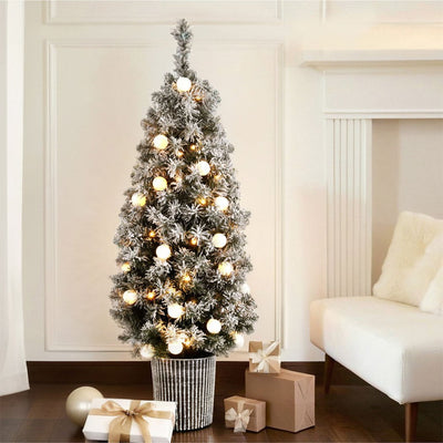 Jingle Jollys Christmas Tree 1.2M Potted Snowy Xmas Tree Payday Deals