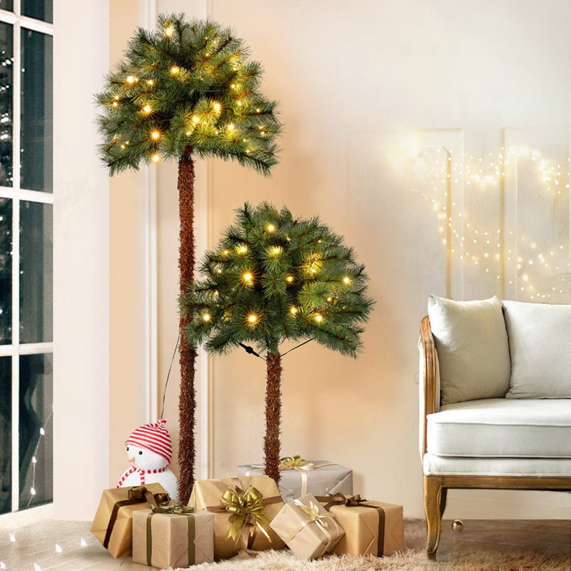 Jingle Jollys Christmas Tree 1.5+1m LED Xmas Palm Tree Party Decorations 2 in 1 Payday Deals