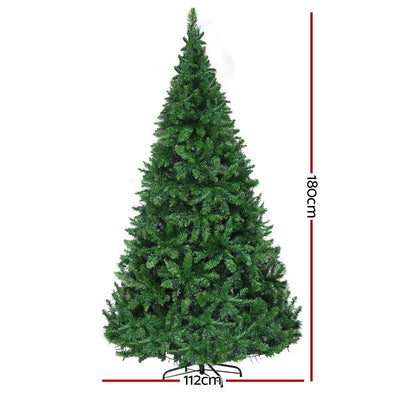 Jingle Jollys Christmas Tree 1.8m LED Xmas Tree Decorations 874 Tips Payday Deals