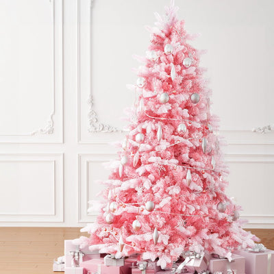 Jingle Jollys Christmas Tree 1.8m Pink Xmas Tree Snowy Party Decor 810 Tips Payday Deals