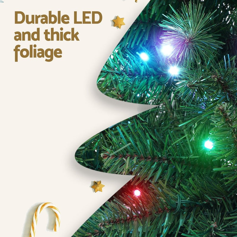 Jingle Jollys Christmas Tree 1.8m RGB Remote LED Tree Party Decoration 890 Tips Payday Deals