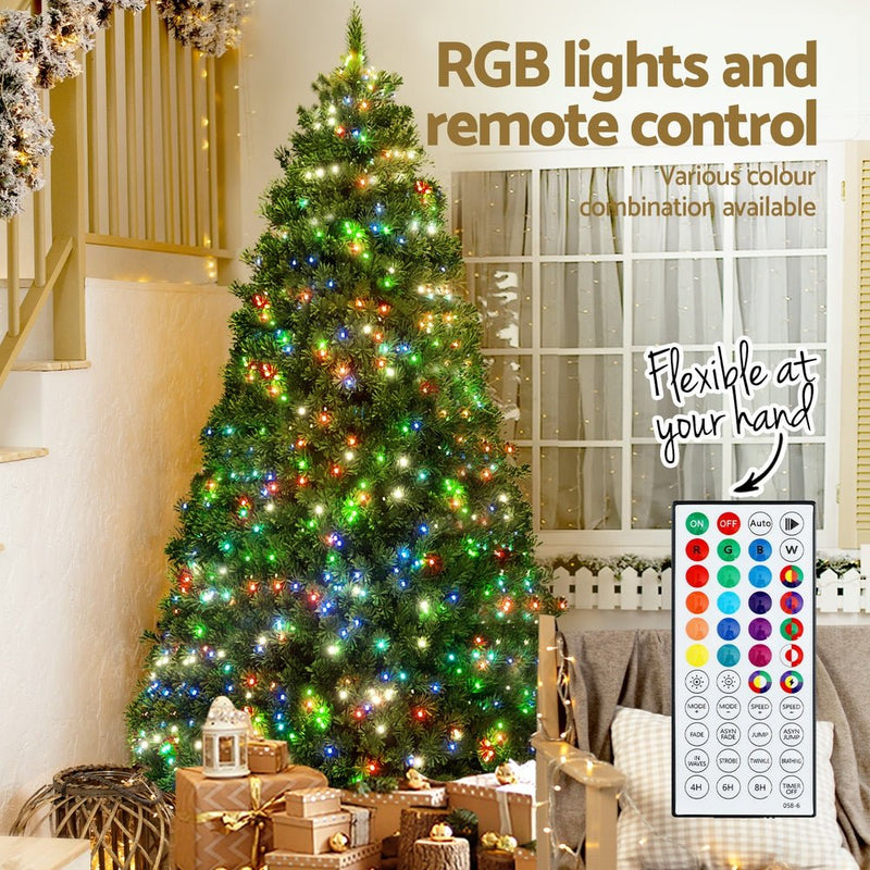 Jingle Jollys Christmas Tree 1.8m RGB Remote LED Tree Party Decoration 890 Tips Payday Deals