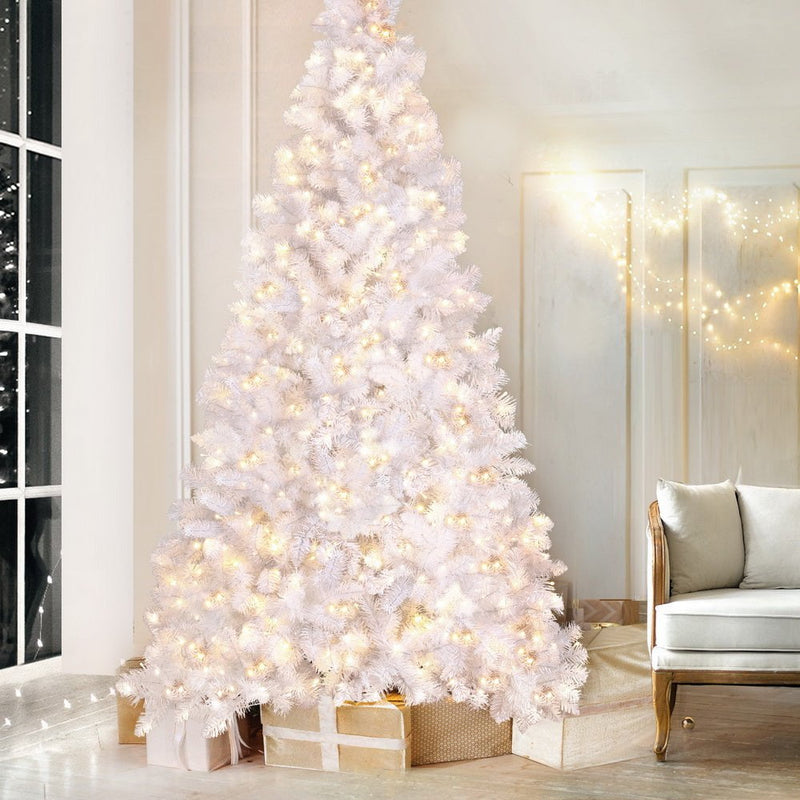 Jingle Jollys Christmas Tree 2.1m 500 LED Xmas Tree Decorations White 1260 Tips Payday Deals