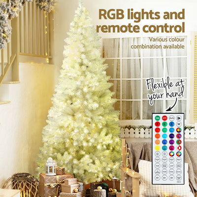 Jingle Jollys Christmas Tree 2.1m RGB Remote Xmas Party Decorations 1310 Tips Payday Deals