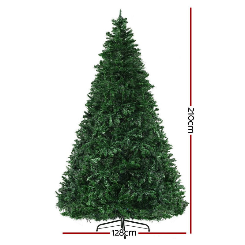 Jingle Jollys Christmas Tree 2.1m Xmas Tree Decoration 8 Light Mode Multi Colour Payday Deals