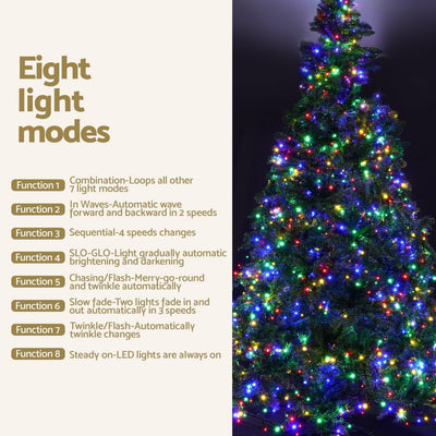 Jingle Jollys Christmas Tree 2.1m Xmas Tree Decoration 8 Light Mode Multi Colour Payday Deals