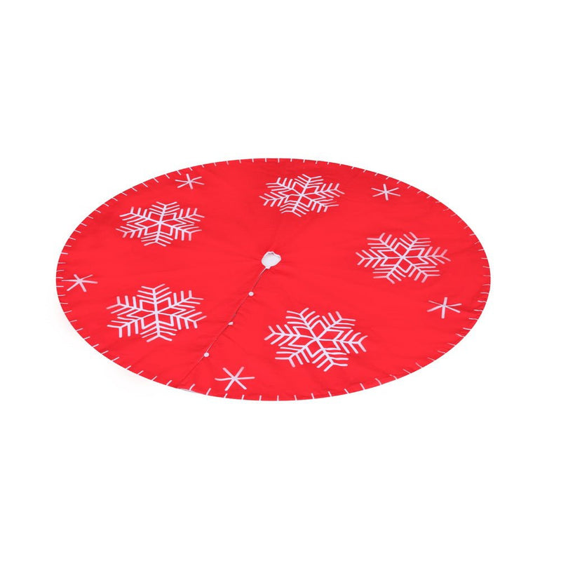 Jingle Jollys Christmas Tree Skirt 120cm Snowflake Ornaments Party Decorations Payday Deals