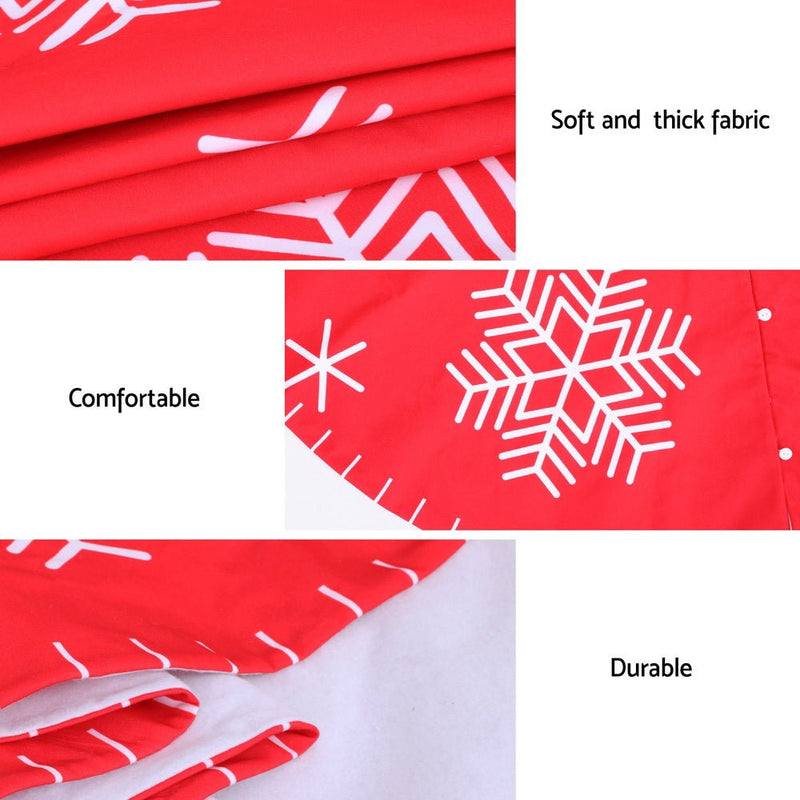 Jingle Jollys Christmas Tree Skirt 120cm Snowflake Ornaments Party Decorations Payday Deals