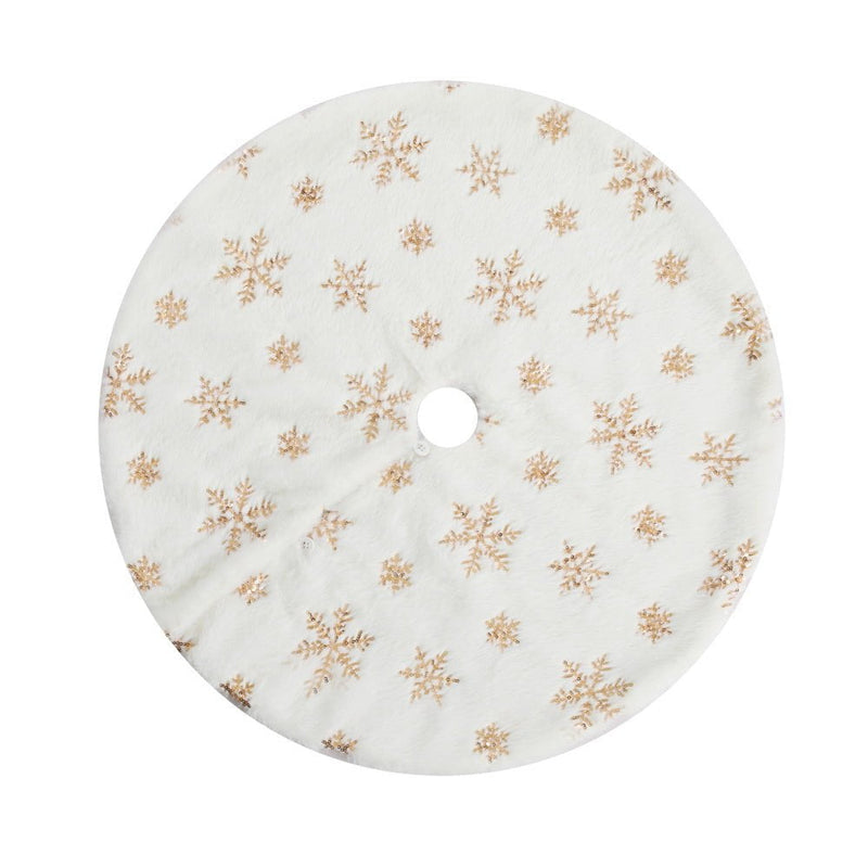 Jingle Jollys Christmas Tree Skirt 90cm Snowflake Ornaments Xmas Decorations Payday Deals