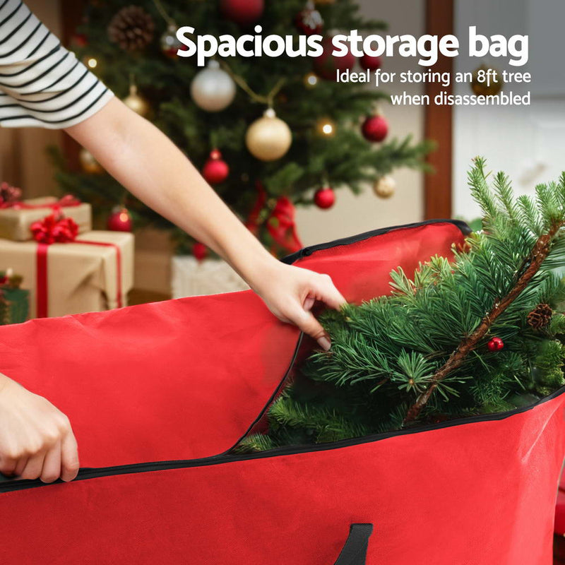 Jingle Jollys Christmas Tree Storage Bag Fits Up to 8ft Tree Xmas Bag Red Payday Deals