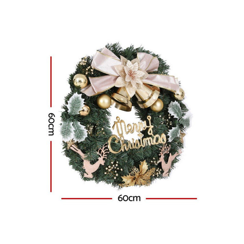 Jingle Jollys Christmas Wreath 60CM Garland Flowers Baubles Party Decorations Payday Deals