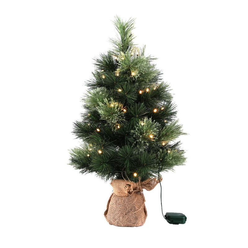 Jingle Jollys Tabletop Christmas Tree 60CM 8 Light Modes Timer Function Payday Deals