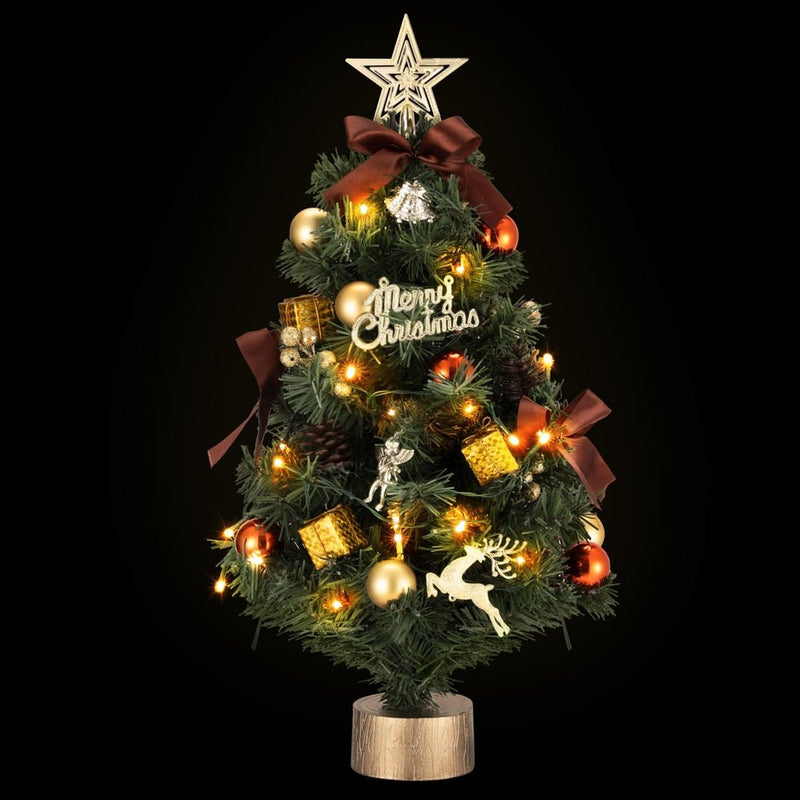 Jingle Jollys Tabletop Christmas Tree 60CM LED Xmas Tree Tree Topper Ornaments Payday Deals