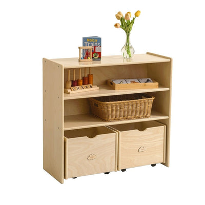 Jooyes Kids 2 Shelf Storage Cabinet with Pull Out Drawers - H76cm