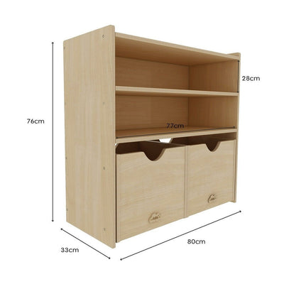 Jooyes Kids 2 Shelf Storage Cabinet with Pull Out Drawers - H76cm Payday Deals