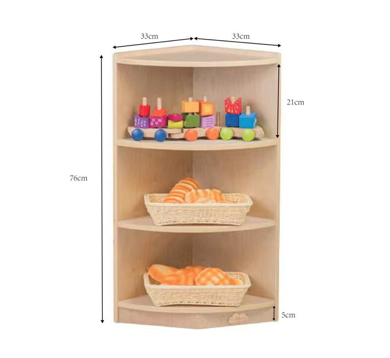Jooyes Kids 3 Tier Corner Shelf Wooden Storage Cabinet Payday Deals