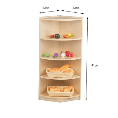 Jooyes Kids 4 Tier Corner Shelf Wooden Storage Cabinet Payday Deals