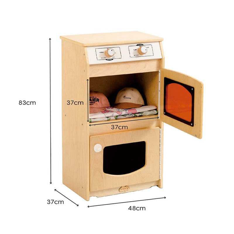 Jooyes Kids Wooden Play Laundry Set Washing Machine and Dryer - H83cm Payday Deals