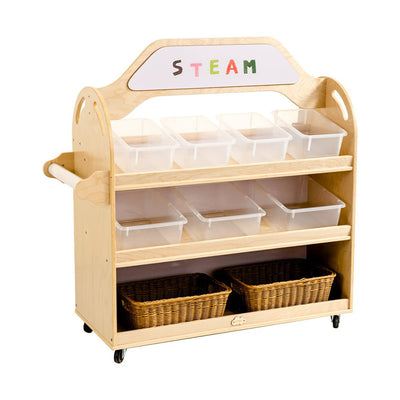 Jooyes STEAM Trolley 3-in-1 Mobile Shelf Cabinet With 9 Storage Boxes Payday Deals