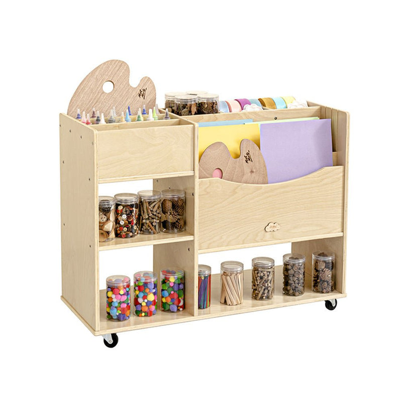 Jooyes Wooden Art Craft Material Storage Cabinet Trolley Payday Deals