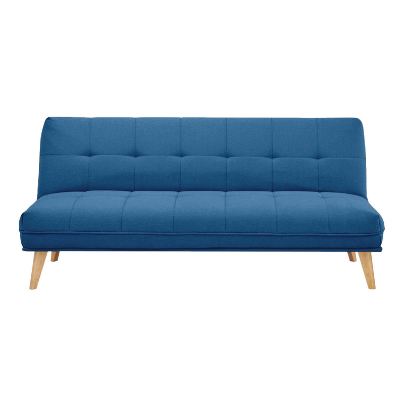 Jovie 3 Seater Sofa Queen Bed Fabric Uplholstered Lounge Couch - Blue Payday Deals