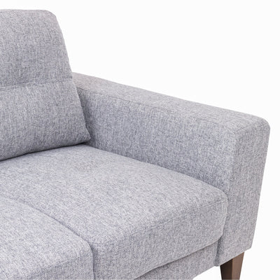 Juliet 2 Seater Sofa Soft Fabric Uplholstered Lounge Couch with RHF Chaise Grey Payday Deals